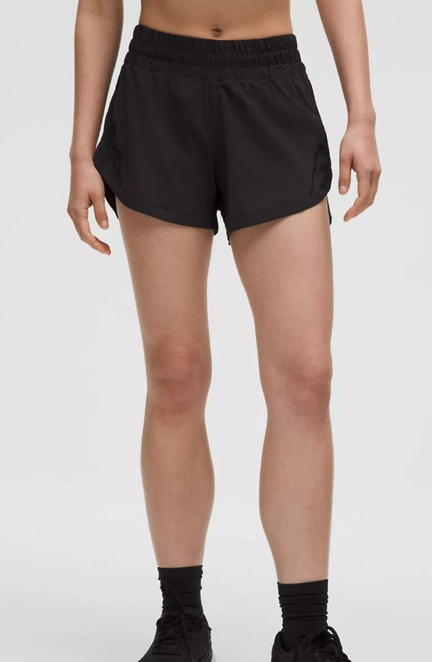 Lululemon Track That High Rise Lined Shorts 3" Black Size 2 Athletic Running
